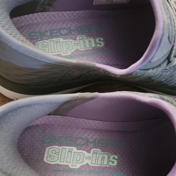 Skechers Women's Gray Slip On Sneakers - Picture 3 of 6